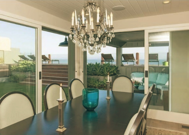 Leonardo DiCaprio Malibu Beach Home celebrity homes dinning room