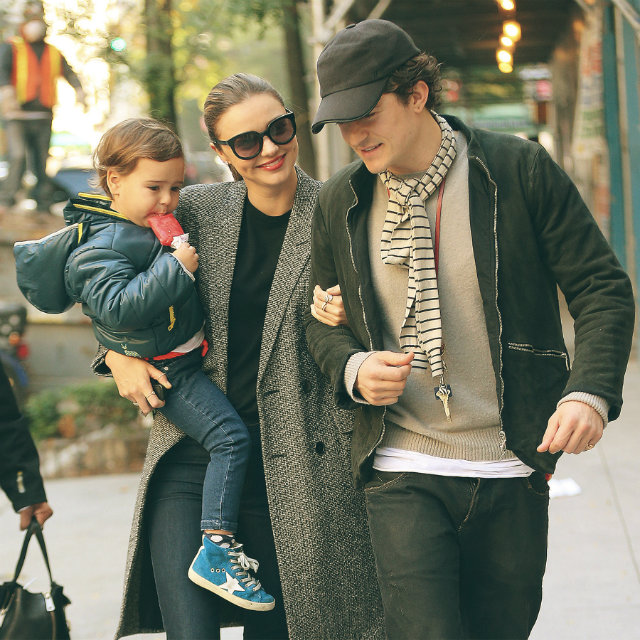 Miranda Kerr with Orlando Bloom and their son Flynn Bloom